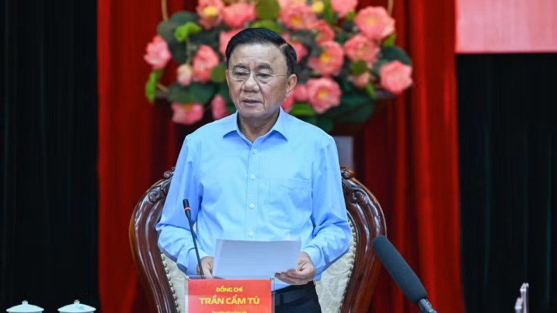 Đồng chí Trần Cẩm Tú, Ủy viên Bộ Chính trị, Thường trực Ban Bí thư. (Ảnh: DUY LINH)