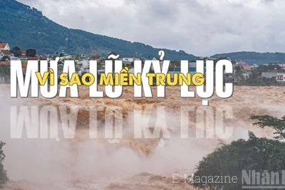 Mưa lũ kỷ lục tại miền trung.