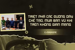Các đối tượng cùng tang vật thu giữ trong chuyên án do Công an Thành phố Hồ Chí Minh triệt phá. (Nguồn: Công an Thành phố Hồ Chí Minh)