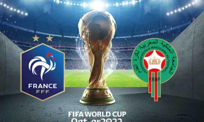 Đội tuyển Pháp đối đầu Maroc tại bán kết World Cup 2022. 