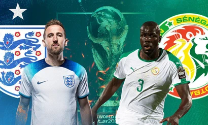 Đội tuyển Anh hướng tới chiến thắng trước Senegal tại vòng 1/8 World Cup 2022. (Ảnh: KhelNow)