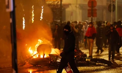 Bạo loạn đã xảy ra sau khi đội tuyển Bỉ thất bại 0-2 trước Maroc ở World Cup 2022. (Nguồn: Reuters)