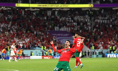 Maroc ghi tên mình vào lịch sử bóng đá thế giới khi trở thành đội bóng châu Phi đầu tiên tiến vào bán kết 1 kỳ World Cup. (Ảnh: FIFA)