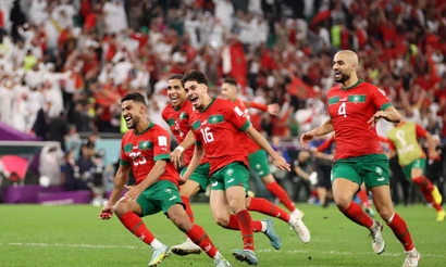 Maroc làm nên lịch sử khi lần đầu tiên tiến vào tứ kết một kỳ World Cup. (Ảnh: FIFA)