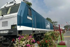 Tổng công ty Đường sắt Việt Nam tham gia triển lãm tại Phân khu ngoài trời.