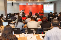 Đại diện Hiệp hội Lương thực thực phẩm Thành phố Hồ Chí Minh chia sẻ tại chương trình. 