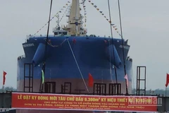 Nam Triệu hạ thủy thành công tàu hàng trọng tải 65.000DWT số 2 mang tên Trường Minh 02 cho Công ty cổ phần Công nghiệp tàu thủy Đông Bắc.