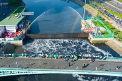 Cống Bến Nghé, một trong 8 cống ngăn triều đã được khởi động lại sau thời gian dài gián đoạn.