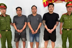 Các đối tượng tại Cơ quan Công an. (Ảnh: Công an cung cấp)