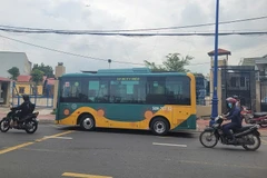 Một tuyến xe buýt điện của Futa buslines đang hoạt động tại Thành phố Hồ Chí Minh.