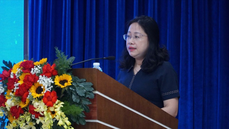 Bà Đỗ Thị Minh Trâm, Phó Cục trưởng Cục Đổi mới sáng tạo, Chuyển đổi xanh và Khuyến công (Bộ Công Thương) phát biểu. 34dfd9fb4184c8da9195-4684-181.jpg