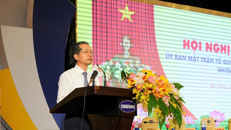 Bí thư Thành ủy Đà Nẵng Nguyễn Văn Quảng phát biểu chỉ đạo tại hội nghị. ndo_br_z6767576543437-6d28725555e3b5cc226e79f7a568b614-3194.jpg
