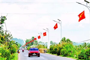 Tuyến đường sáng, xanh, sạch của xã nông thôn mới nâng cao Cầu Kè, tỉnh Vĩnh Long.