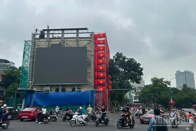 Thành phố Hà Nội sẽ sử dụng 285 màn hình LED để nhân dân thuận tiện theo dõi Lễ kỷ niệm, diễu binh, diễu hành. (Ảnh: LÊ ĐỨC)