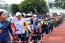Vận động viên đang thi đấu.