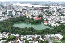 Toàn cảnh công viên Biên Hùng hiện hữu, chuẩn bị mở rộng lên gần 9ha.