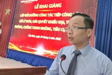 Hiệu trưởng Trường Cán bộ Thanh tra Nguyễn Văn Lương phát biểu khai giảng.