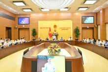 Phiên họp thứ 46 của Ủy ban Thường vụ Quốc hội. (Ảnh: DUY LINH)