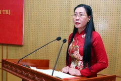 Phó Trưởng ban Tổ chức Trung ương Bùi Thị Quỳnh Vân phát biểu. (Ảnh: Phạm Kiên/TTXVN)