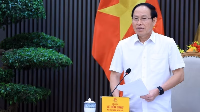 Phó Thủ tướng Lê Tiến Châu phát biểu. (Ảnh: Tuấn Anh/TTXVN)