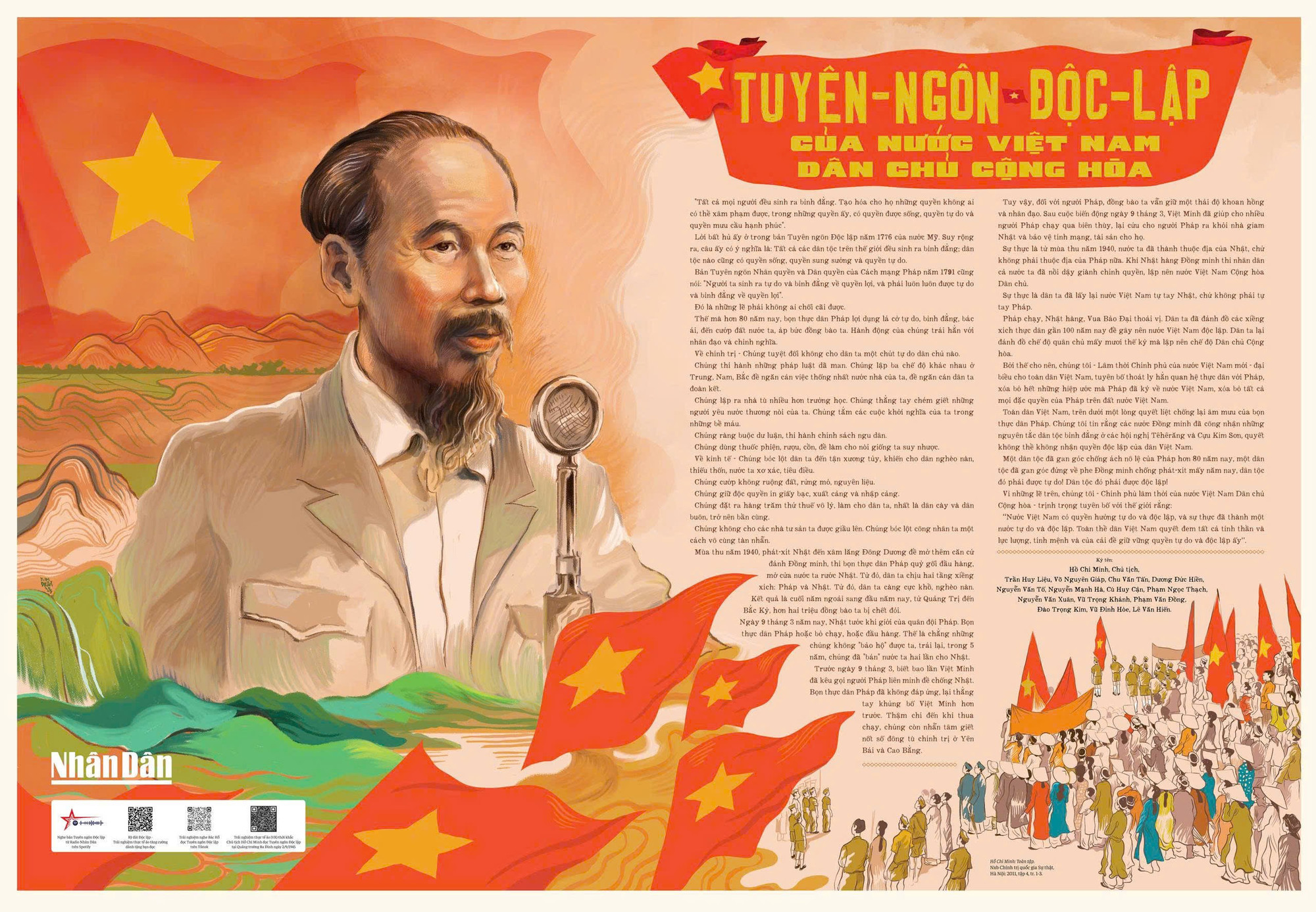 Các mã QR được đính kèm trên tờ Phụ san của Báo Nhân Dân.