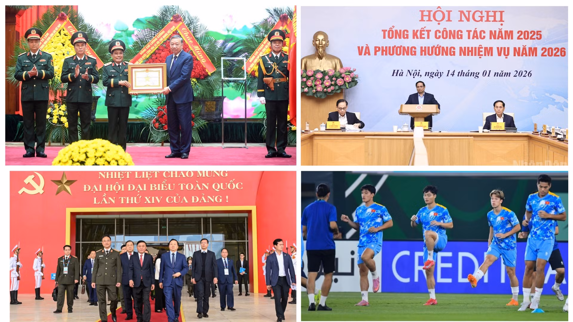 Tin nổi bật ngày 14/1: Tổng cục Hậu cần-Kỹ thuật đón nhận danh hiệu Anh hùng lực lượng vũ trang nhân dân; Khai trương các không gian trưng bày chào mừng Đại hội XIV của Đảng