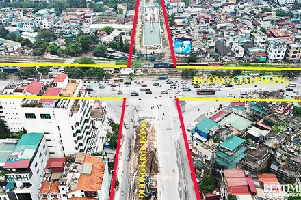 Hà Nội điều chỉnh tổ chức giao thông nút giao Giải Phóng-Kim Đồng