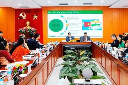 Một phiên họp trong Hội thảo quốc tế với chủ đề “Thúc đẩy quan hệ hữu nghị, hướng tới đối tác kinh tế toàn diện Việt Nam - Ấn Độ”.