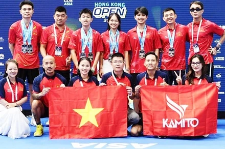 Các vận động viên Việt Nam giành huy chương tại giải Hong Kong Open 2025.