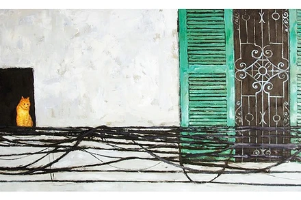 “Ngày thường” (70x170cm, 2026), tranh sơn dầu của Phạm Anh Tuấn.