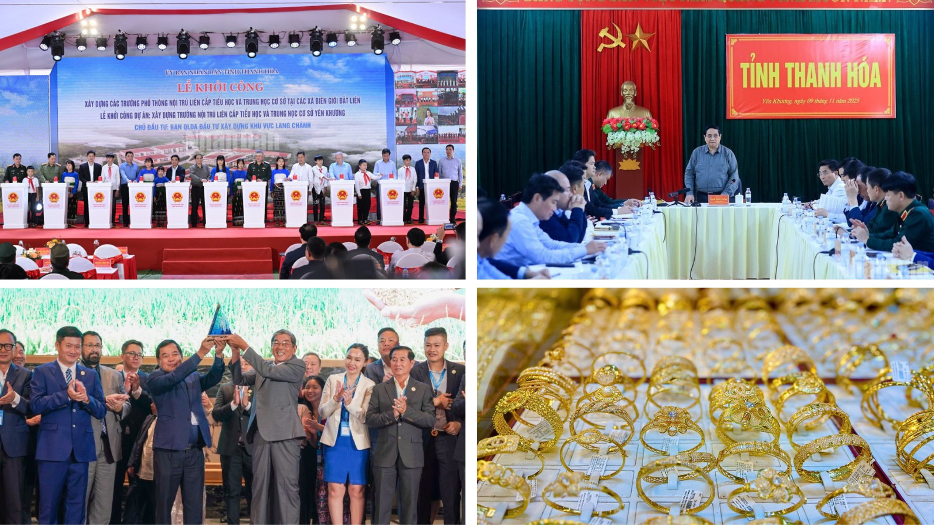 Tin nổi bật ngày 9/11: Khởi công xây dựng các trường phổ thông nội trú liên cấp và trung học cơ sở tại các xã biên giới đất liền; giá vàng trong nước, thế giới đi ngang sau 2 tuần giảm mạnh