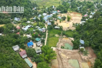 Khu vực khai thác vàng trái phép tại bản Lứa, xã Pi Toong, huyện Mường La.