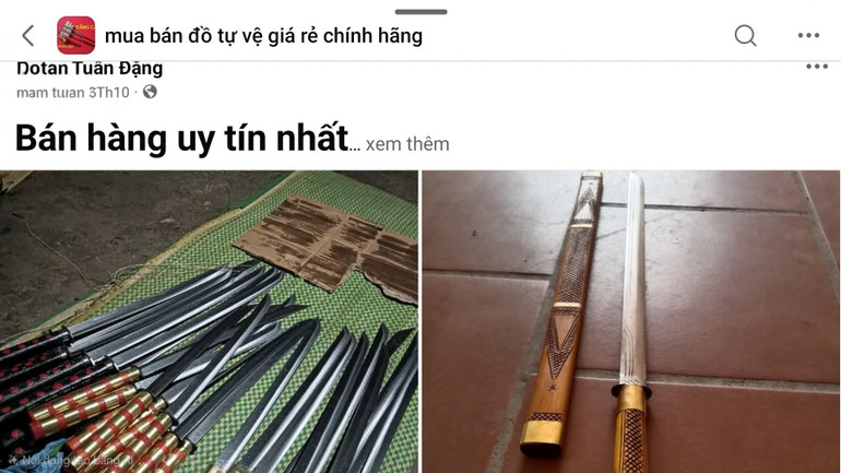 Bài đăng trong nhóm kín trên mạng xã hội của một đối tượng bán vũ khí trái phép. 1000017915.jpg