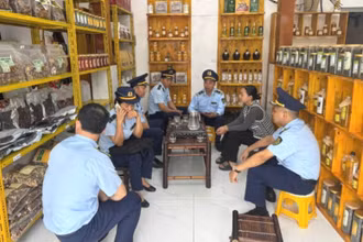 Chi cục Quản lý thị trường tỉnh Hà Giang kiểm tra cơ sở sản xuất rượu không có giấy phép tại huyện Quản Bạ.