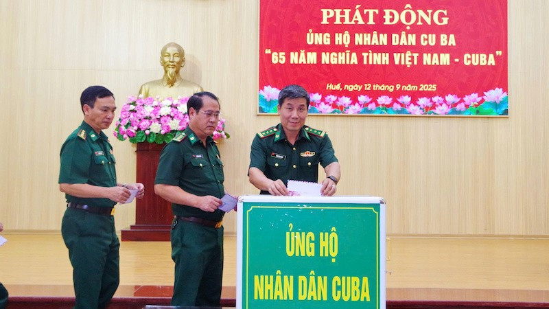 Ban Chỉ huy Bộ đội Biên phòng thành phố Huế phát động ủng hộ nhân dân Cuba.