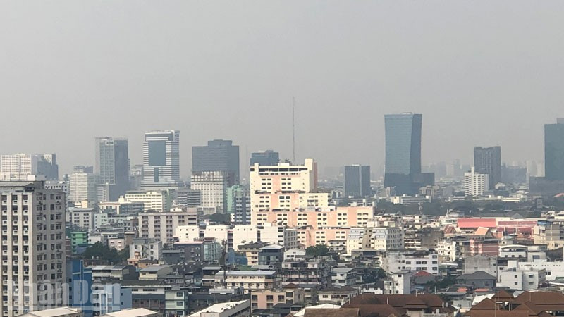 Bụi mịn PM2.5 tại Bangkok sáng 26/1 ở mức báo động. (Ảnh: MINH THẮNG)