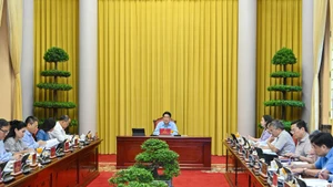 Chủ tịch nước Lương Cường có buổi làm việc với Văn phòng Chủ tịch nước. (Ảnh: THỦY NGUYÊN)