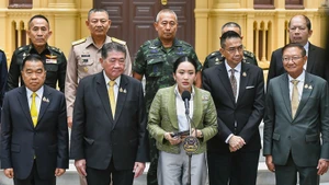 Thủ tướng Thái Lan Paetongtarn Shinawatra thông tin về kết quả hội nghị lần thứ 6 của JBC. (Ảnh: Văn phòng Thủ tướng Thái Lan)