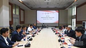 Hội thảo về Hợp tác truyền thông Thái Lan-Việt Nam giữa Hội Nhà báo Việt Nam và Hội Nhà báo Thái Lan. (Ảnh: XUÂN SƠN)