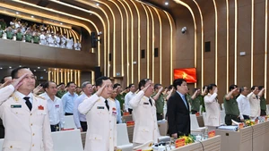 Chủ tịch nước Lương Cường dự hội nghị sơ kết công tác 6 tháng đầu năm của Bộ Công an. (Ảnh: THỦY NGUYÊN)