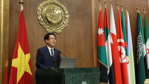 Chủ tịch nước phát biểu chính sách tại trụ sở Liên đoàn Arab.