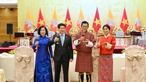 Chủ tịch nước Lương Cường chủ trì chiêu đãi cấp nhà nước Quốc vương Bhutan (ảnh Thủy Nguyên)