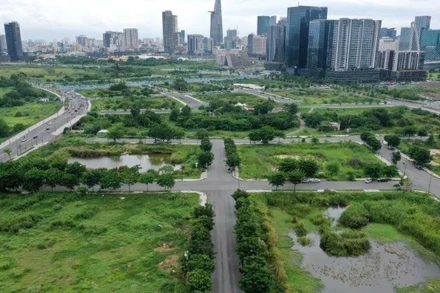 Thành phố Hồ Chí Minh lên kế hoạch đấu giá 7 khu đất trong Khu đô thị mới Thủ Thiêm. (Ảnh: VÕ LÊ)