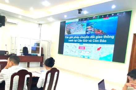 Các đơn vị trao đổi về Đề án kiểm soát khí thải phương tiện giao thông trên địa bàn Thành phố Hồ Chí Minh. (Ảnh: QUÝ HIỀN)