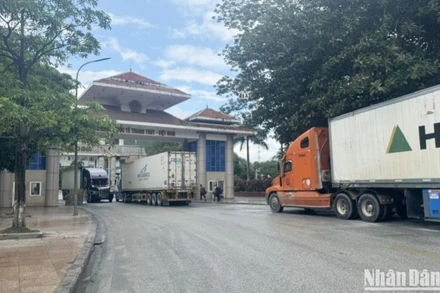 Các phương tiện xuất, nhập cảnh qua Cửa khẩu Quốc tế Thanh Thủy.