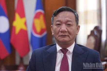 Đại sứ Việt Nam tại Lào Nguyễn Minh Tâm. (Ảnh: DUY TOÀN)