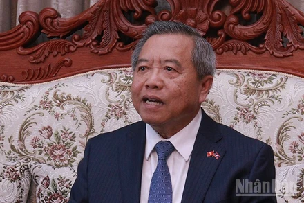 Chủ tịch Hội Hữu nghị Lào-Việt Nam Boviengkham Vongdara. (Ảnh: DUY TOÀN)