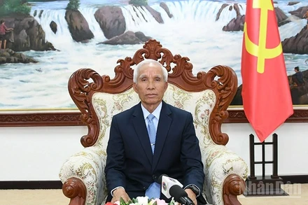 Đồng chí Khamphanh Pheuyavong, Bí thư Trung ương Đảng, Trưởng ban Tuyên huấn Trung ương Đảng Nhân dân Cách mạng Lào. (Ảnh: TRỊNH DŨNG)