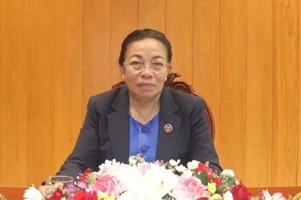 Bà Sounthone Sayachak, Bí thư Trung ương Đảng Nhân dân Cách mạng Lào, Phó Chủ tịch Quốc hội Lào. (Ảnh: Cộng tác viên)