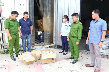 Thực phẩm động vật đông lạnh không có hóa đơn, chứng từ chứng minh nguồn gốc xuất xứ hợp pháp được phát hiện.